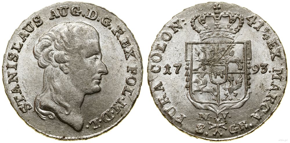 Polska, dwuzłotówka (8 groszy), 1793 MV