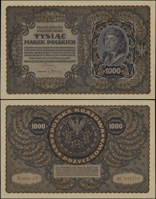 Polska, 1.000 marek polskich, 23.08.1919