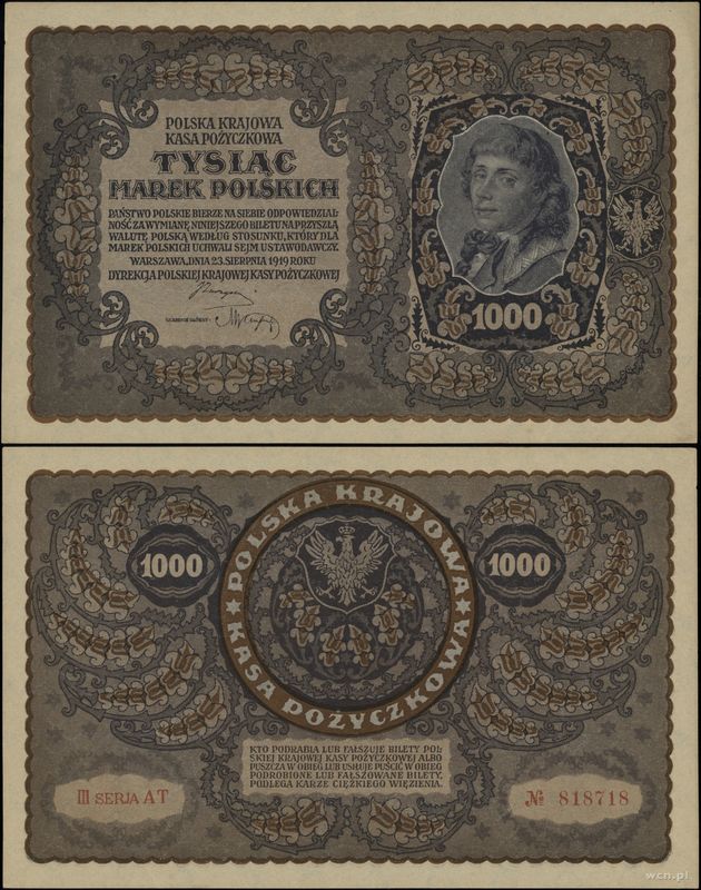 Polska, 1.000 marek polskich, 23.08.1919