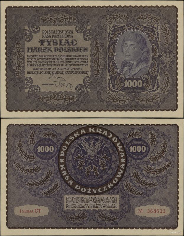 Polska, 1.000 marek polskich, 23.08.1919
