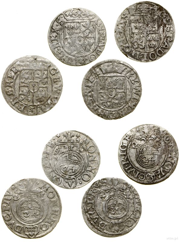 różne, zestaw 4 półtoraków, 1623–1630