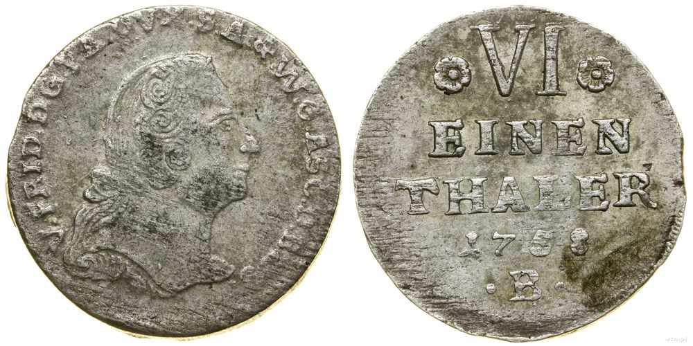 Niemcy, 1/6 talara, 1758 B