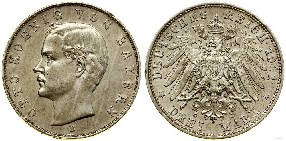 Niemcy, 3 marki, 1911 D