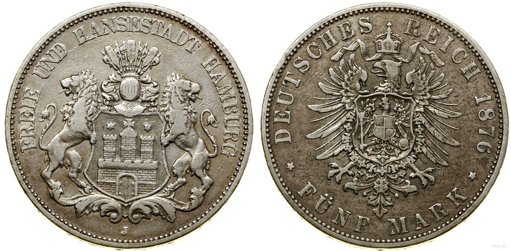 Niemcy, 5 marek, 1876 J