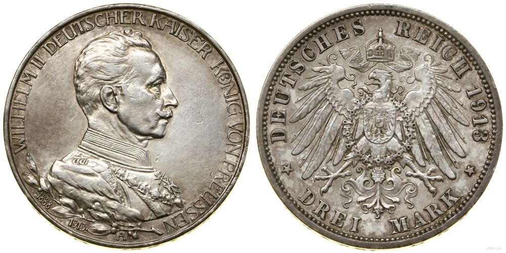 Niemcy, 3 marki, 1913 A