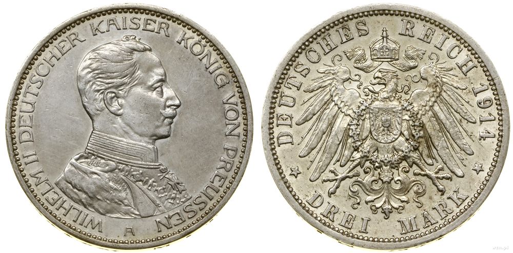 Niemcy, 3 marki, 1914 A