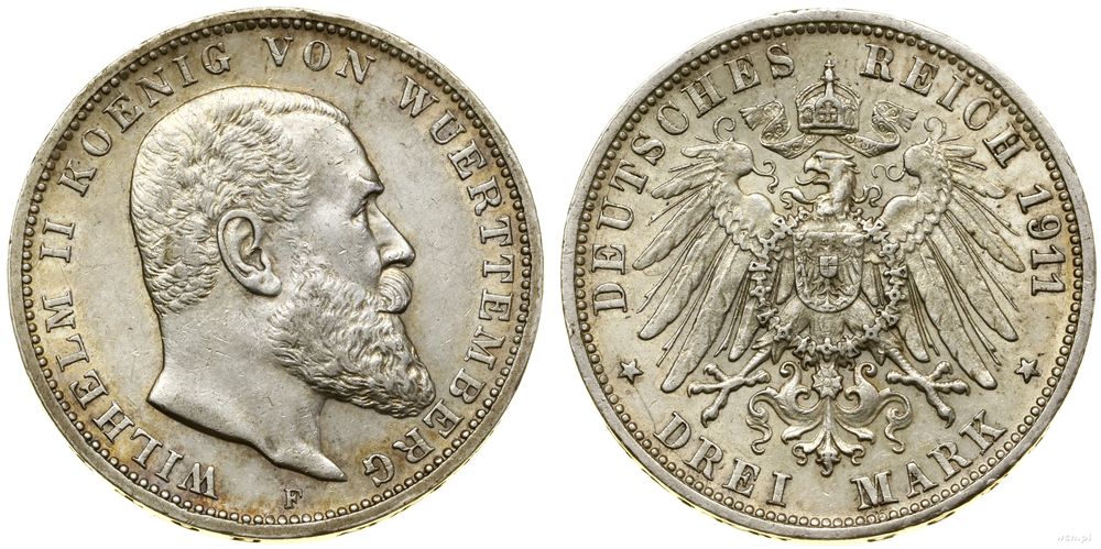 Niemcy, 3 marki, 1911 F