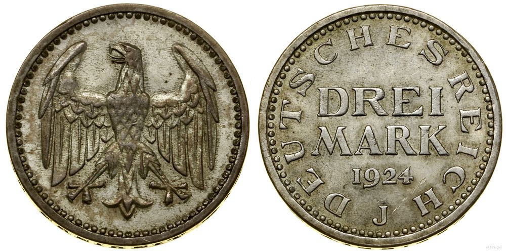 Niemcy, 3 marki, 1924 J