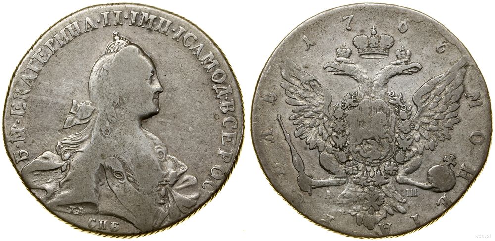Rosja, rubel, 1766 СПБ АШ