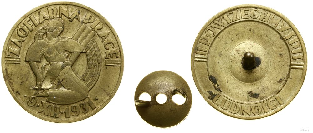 Polska, odznaka za II Powszechny Spis Ludności, 1931