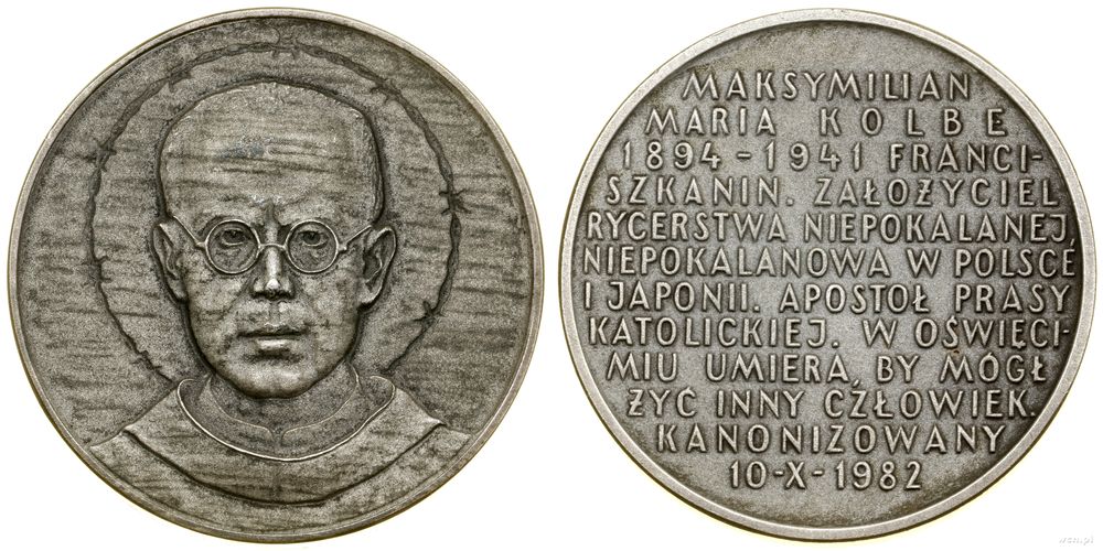 Polska, medal św. Maksymilian Maria Kolbe, 1982