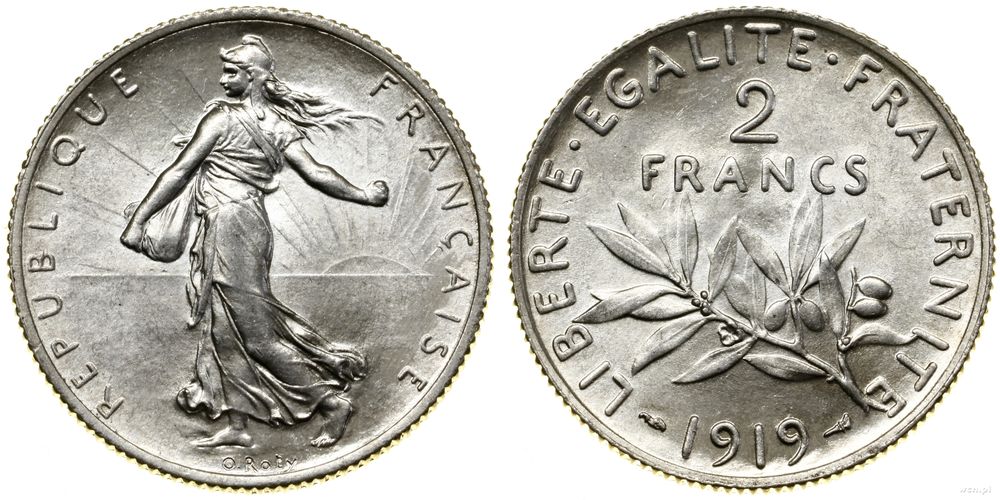 Francja, 2 franki, 1919