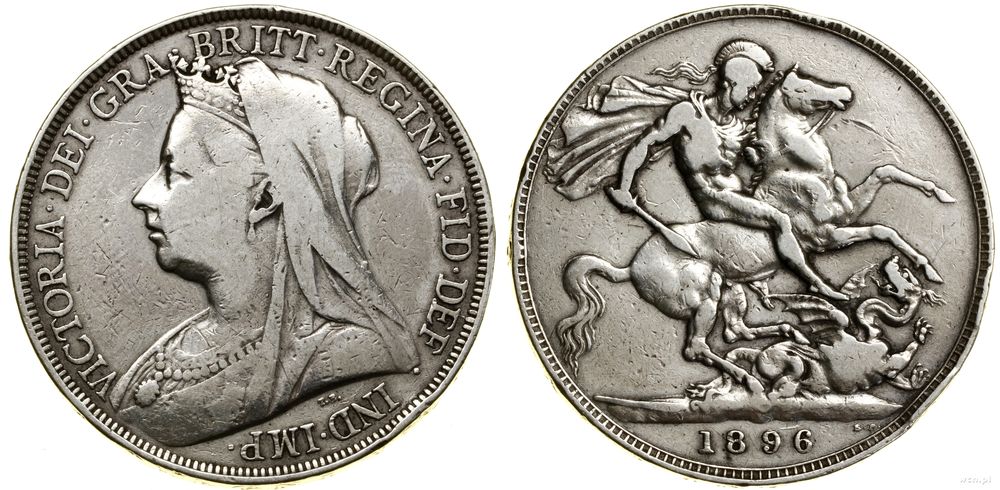 Wielka Brytania, 1 korona, 1896