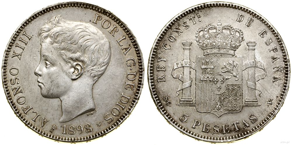 Hiszpania, 5 peset, 1898 SGV