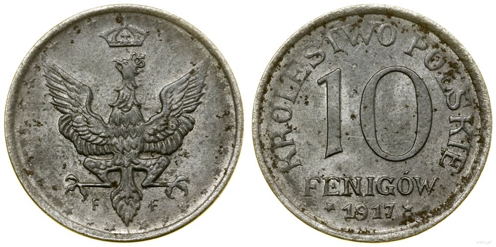 Polska, 10 fenigów, 1917 F