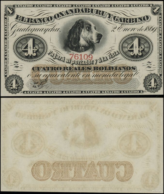 Argentyna, 4 real boliviano, (1869)