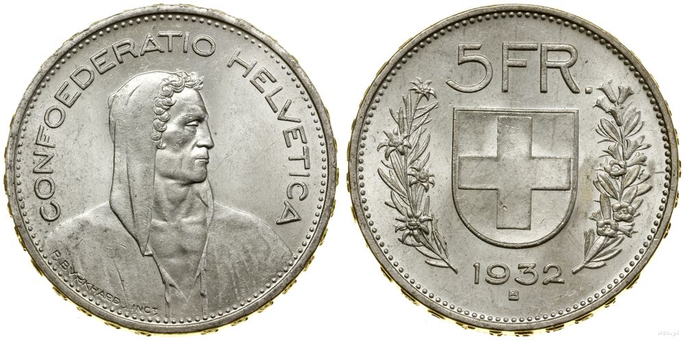 Szwajcaria, 5 franków, 1932