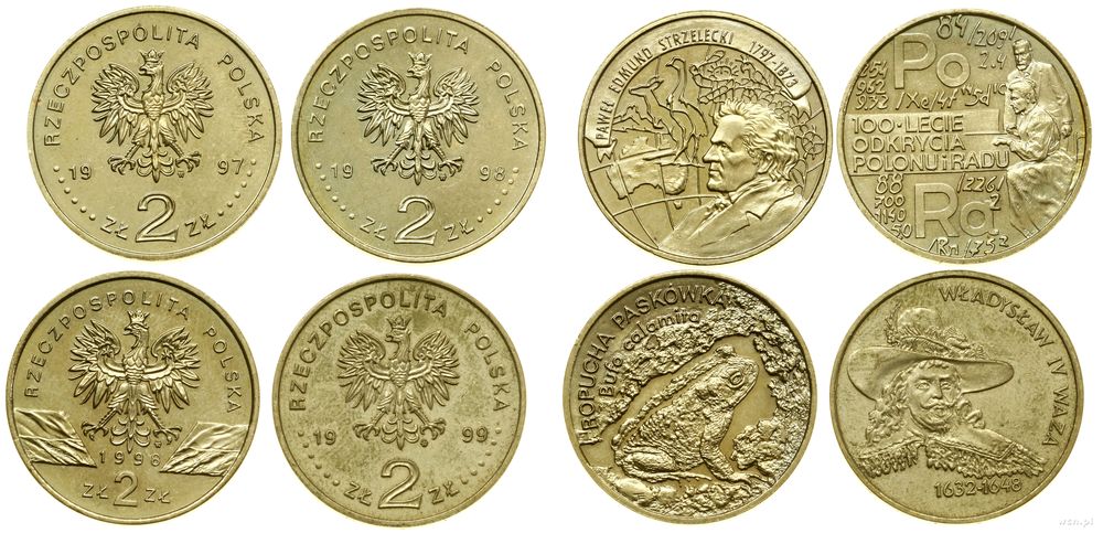 Polska, zestaw 4 x 2 złote