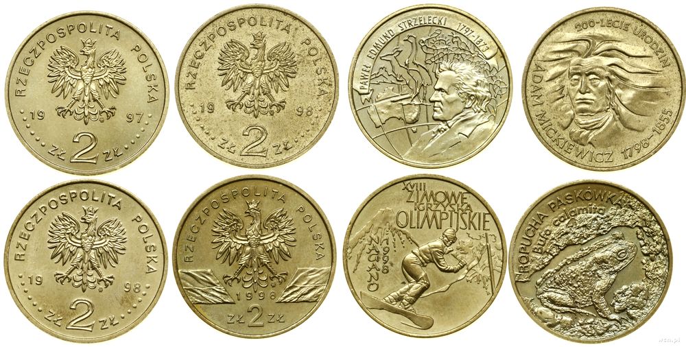 Polska, zestaw 4 x 2 złote