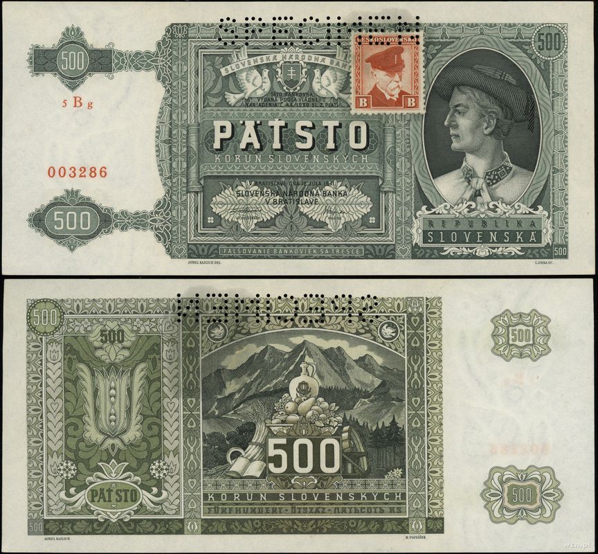 Czechosłowacja, 500 koron, 12.07.1941