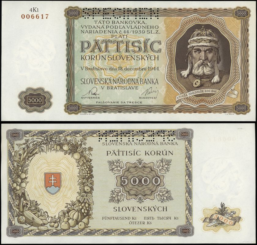 Słowacja, 5.000 koron, 1944