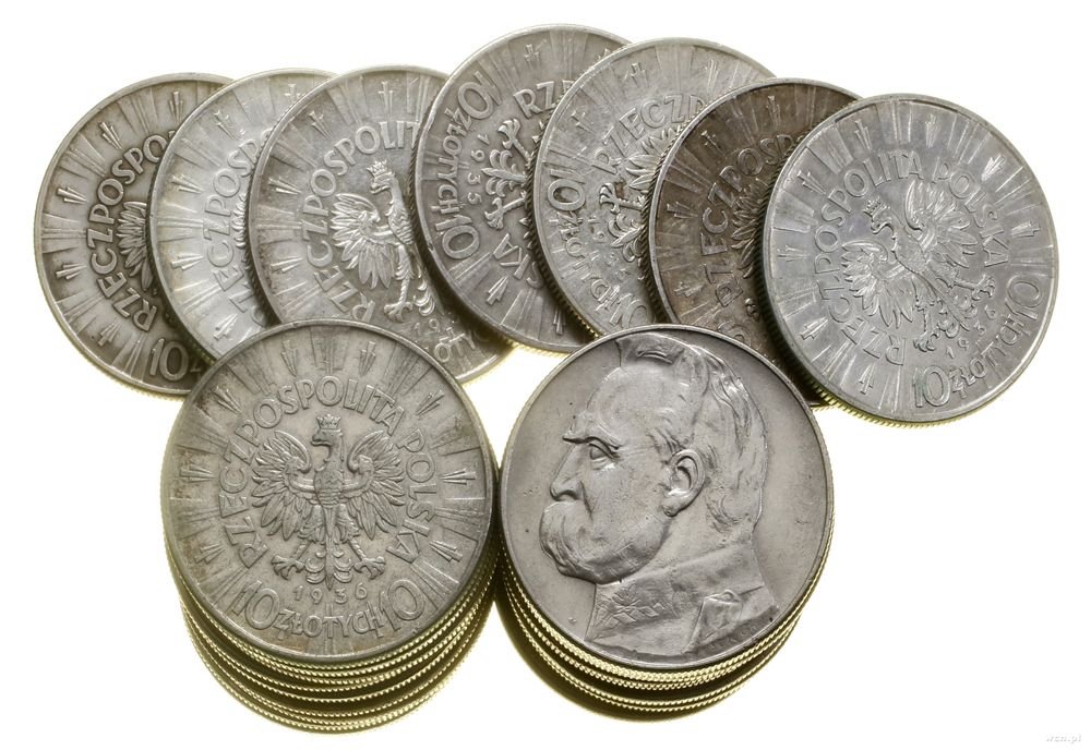Polska, zestaw 25 x 10 złotych, 1935–1937