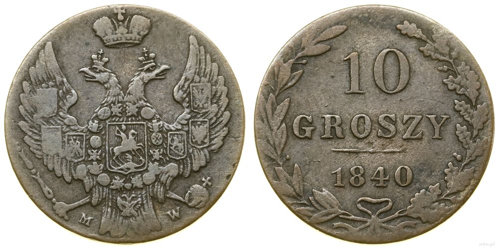 Polska, 10 groszy, 1840 MW