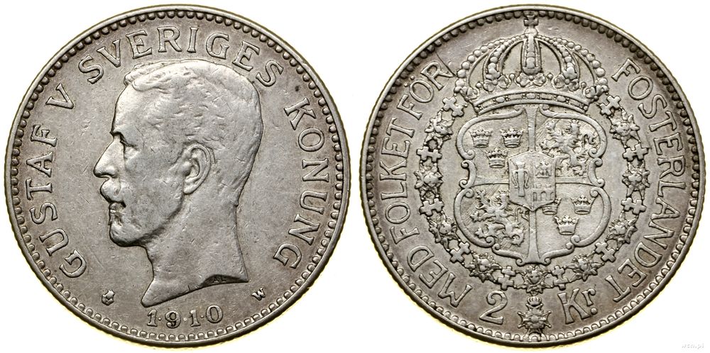 Szwecja, 2 korony, 1910