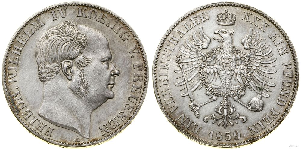 Niemcy, talar (Vereinsthaler), 1859 A