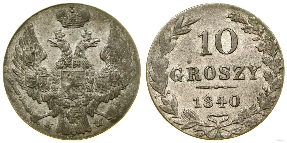 Polska, 10 groszy, 1840 MW