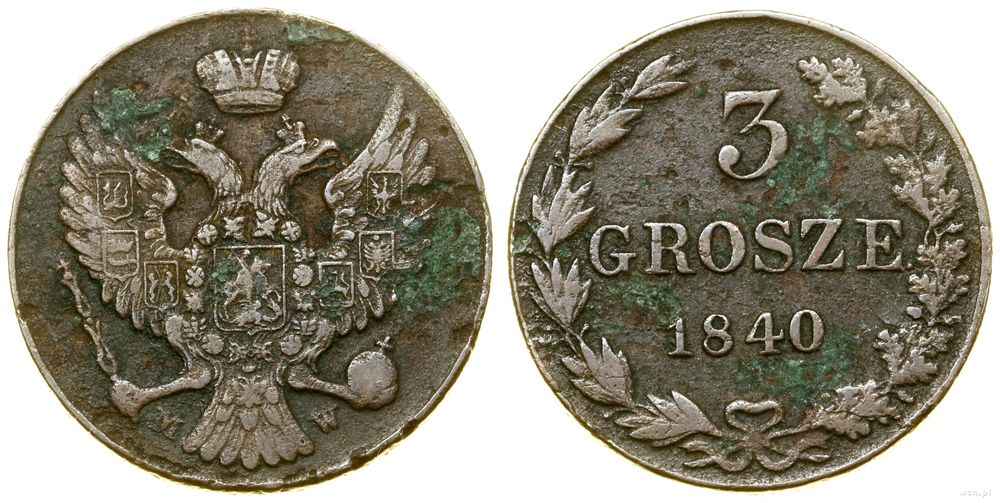 Polska, 3 grosze, 1840 MW