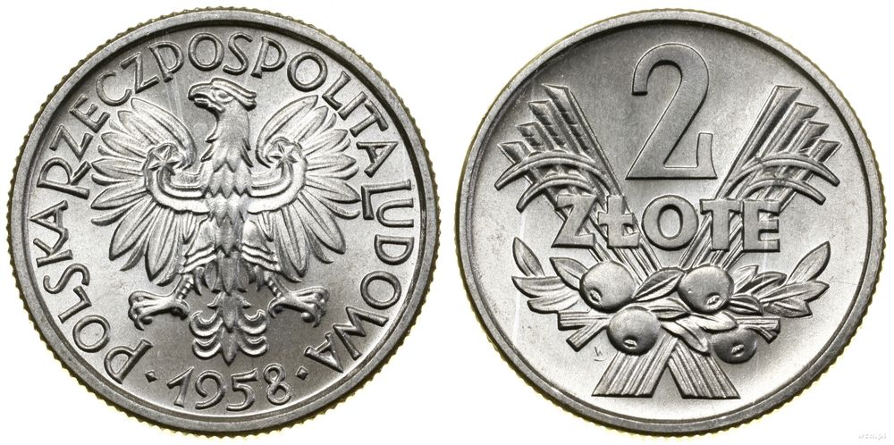 Polska, 2 złote, 1958