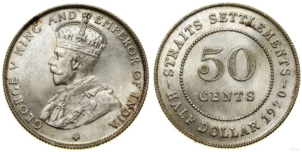 Straits Settlements, 50 centów, 1920