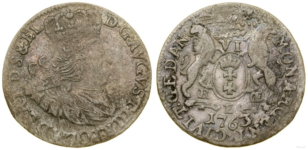 Polska, szóstak, 1763