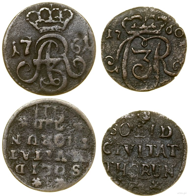 Polska, zestaw: 2 x szeląg, 1760–1761