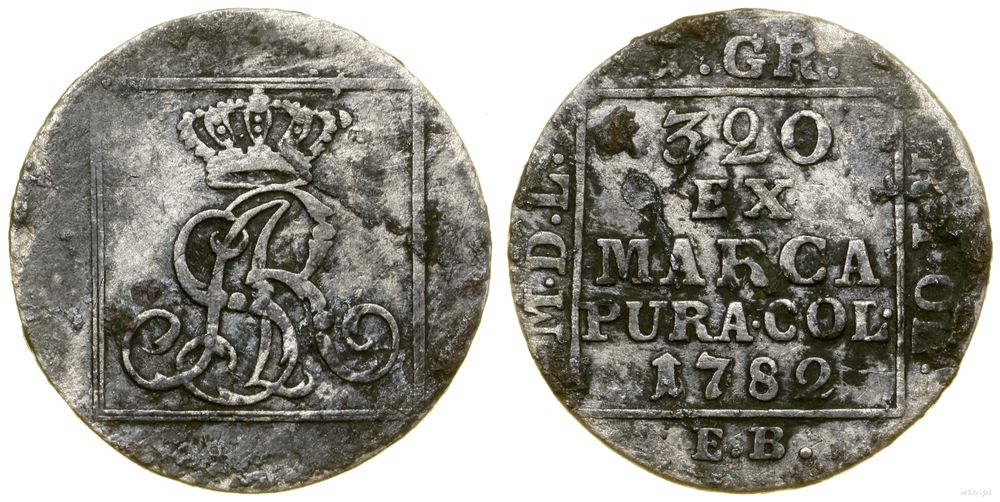 Polska, 1 grosz srebrny, 1782 EB