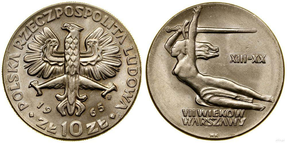 Polska, 10 złotych, 1965