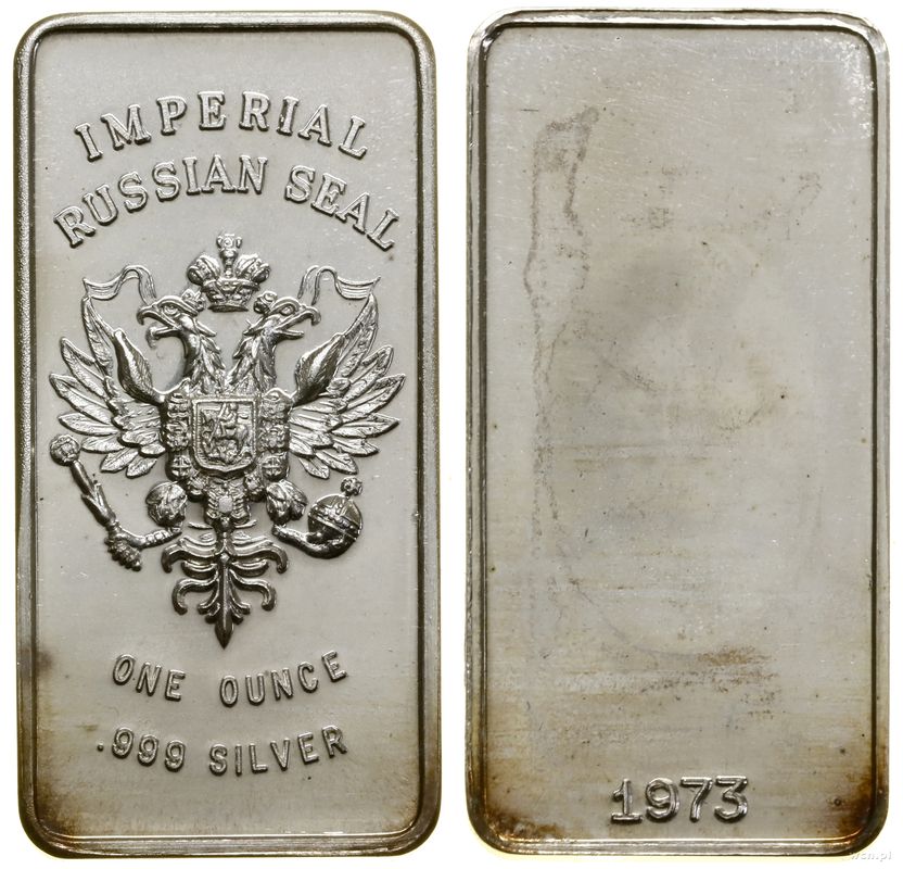 Stany Zjednoczone Ameryki (USA), sztabka kolekcjonerska o wadze 1 uncji, 1973