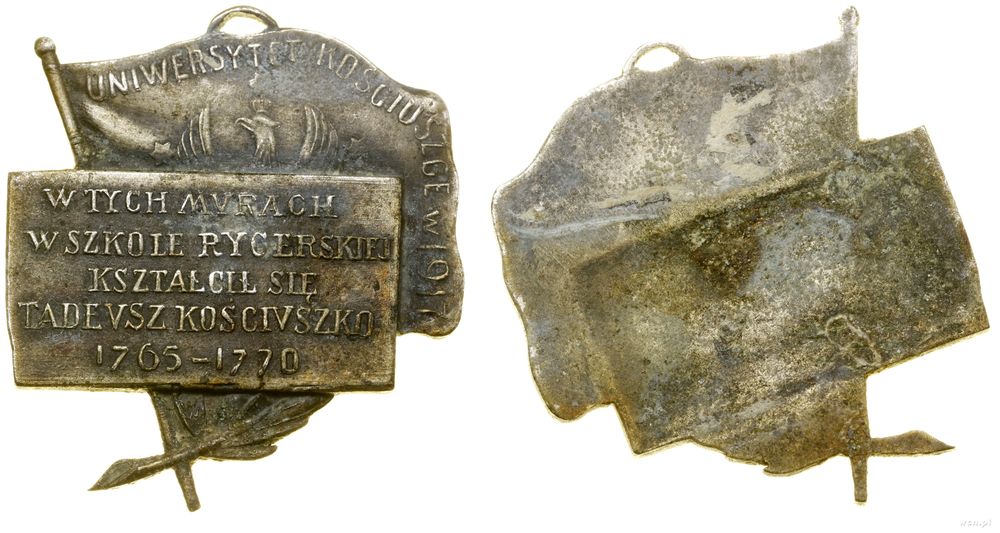Polska, plakieta patriotyczna poświęcona Tadeuszowi Kościuszce, 1917