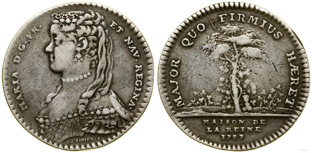 Francja, żeton Marii Leszczyńskiej, 1737