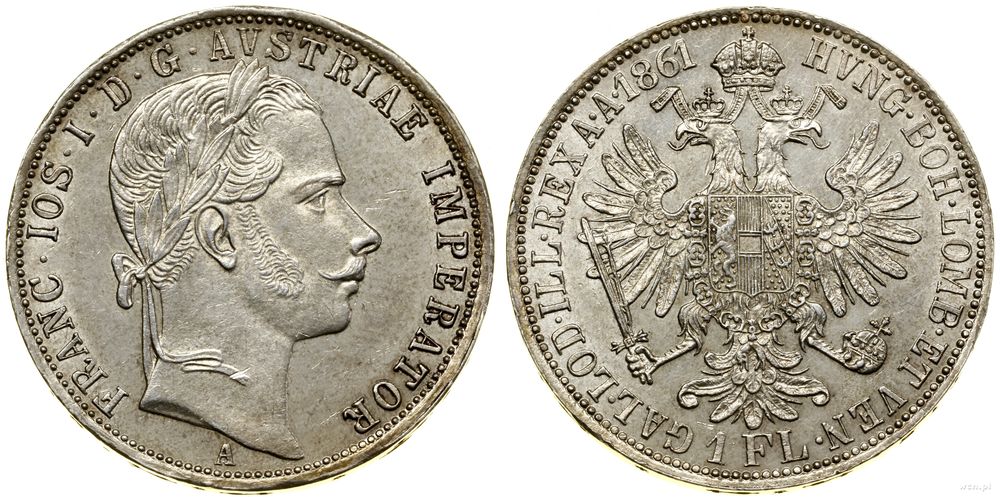 Austria, floren, 1861 A
