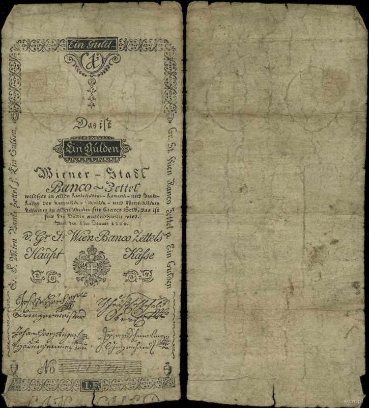 Austria, 1 gulden = 1 złoty reński, 1.01.1800