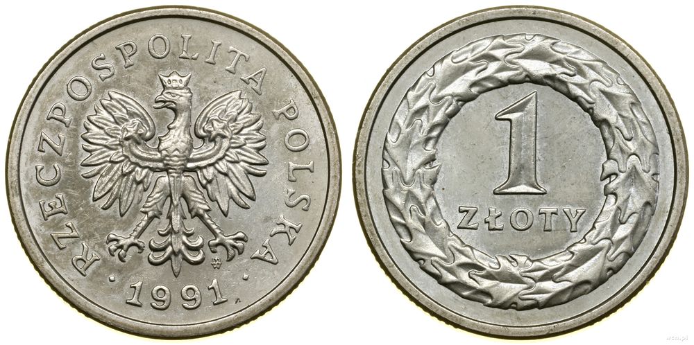 Polska, 1 złoty, 1991
