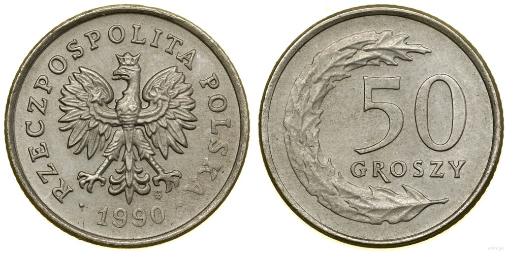 Polska, 50 groszy, 1990