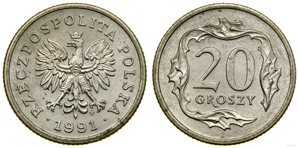 Polska, 20 groszy, 1991