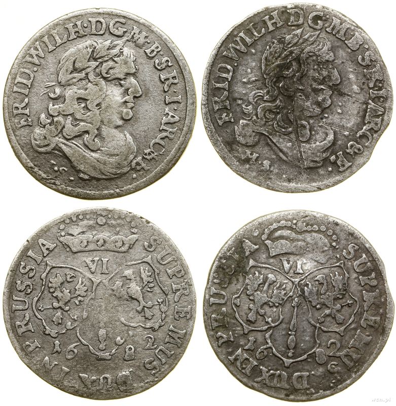 Niemcy, zestaw: 2 x szóstak, 1682 HS