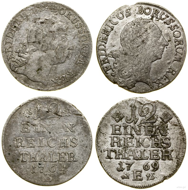 Niemcy, zestaw: 2 x 1/12 talara, 1764 B i 1769 E