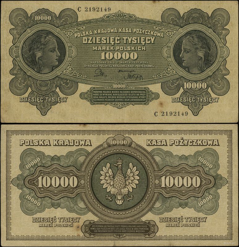 Polska, 10.000 marek polskich, 11.03.1922