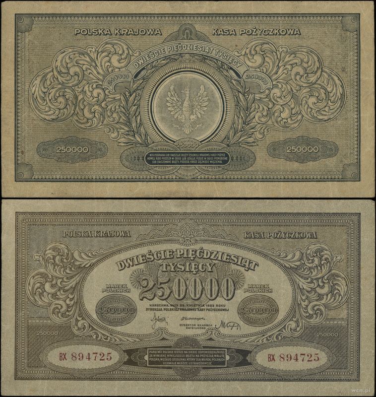 Polska, 250.000 marek polskich, 25.04.1923