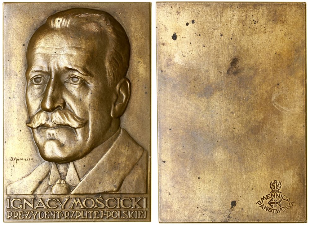 Polska, Ignacy Mościcki - plakieta Mennicy Państwowej